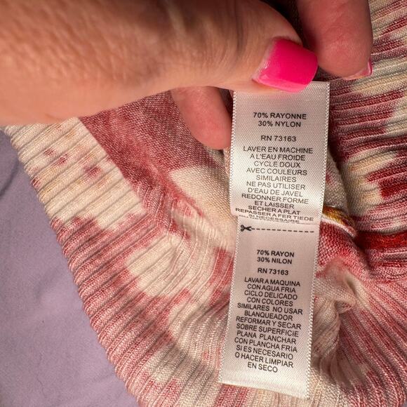 Cable & Gauge Women's sz Medium Crew Neck Long Sleeve Rust Floral Sweater Light - Picture 6 of 9